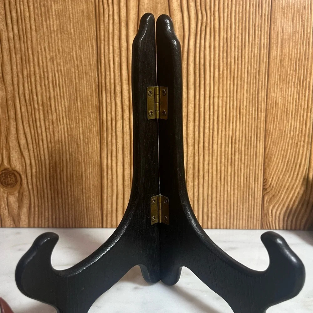 Elegant Black, Brown, and Gold Display Easels 7” 6”